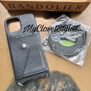 BANDOLIER Black Silver Crossbody 12 ProMax Wallet Case Strap Set NEW! Adjustable